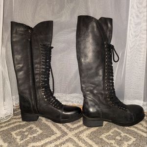 Guess Faded Black Lace up Boots